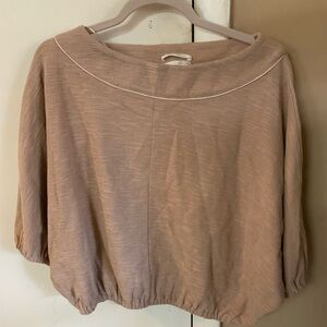 Anthropologie Tan Textured Top